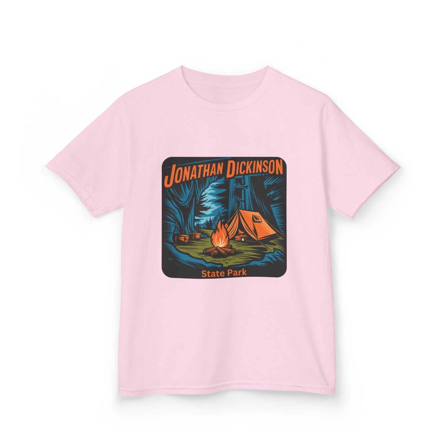 Kids Jonathan Dickinson State Park Camping T-Shirt – Florida Campfire Nature Youth Tee