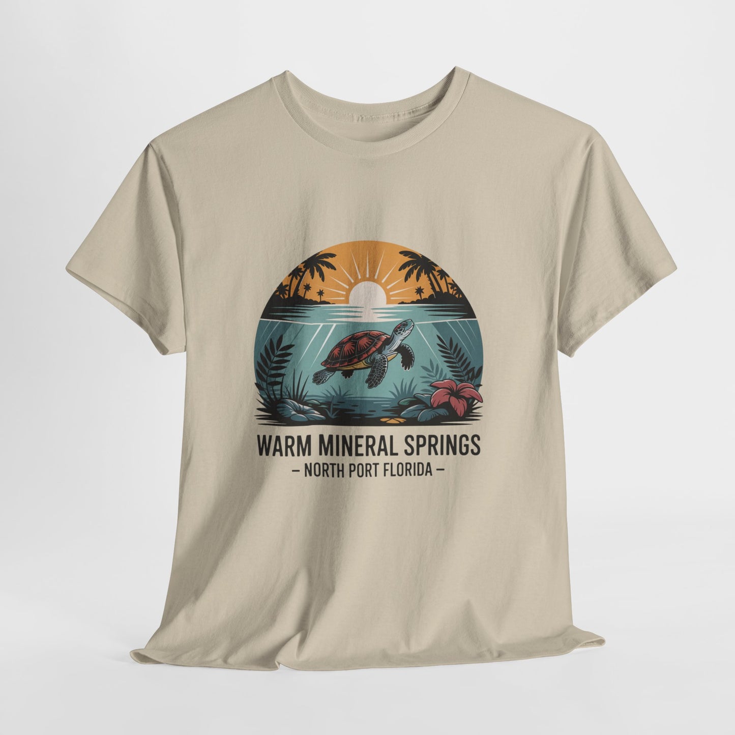 Warm Mineral Springs North Port Florida Sunset Turtle T-Shirt