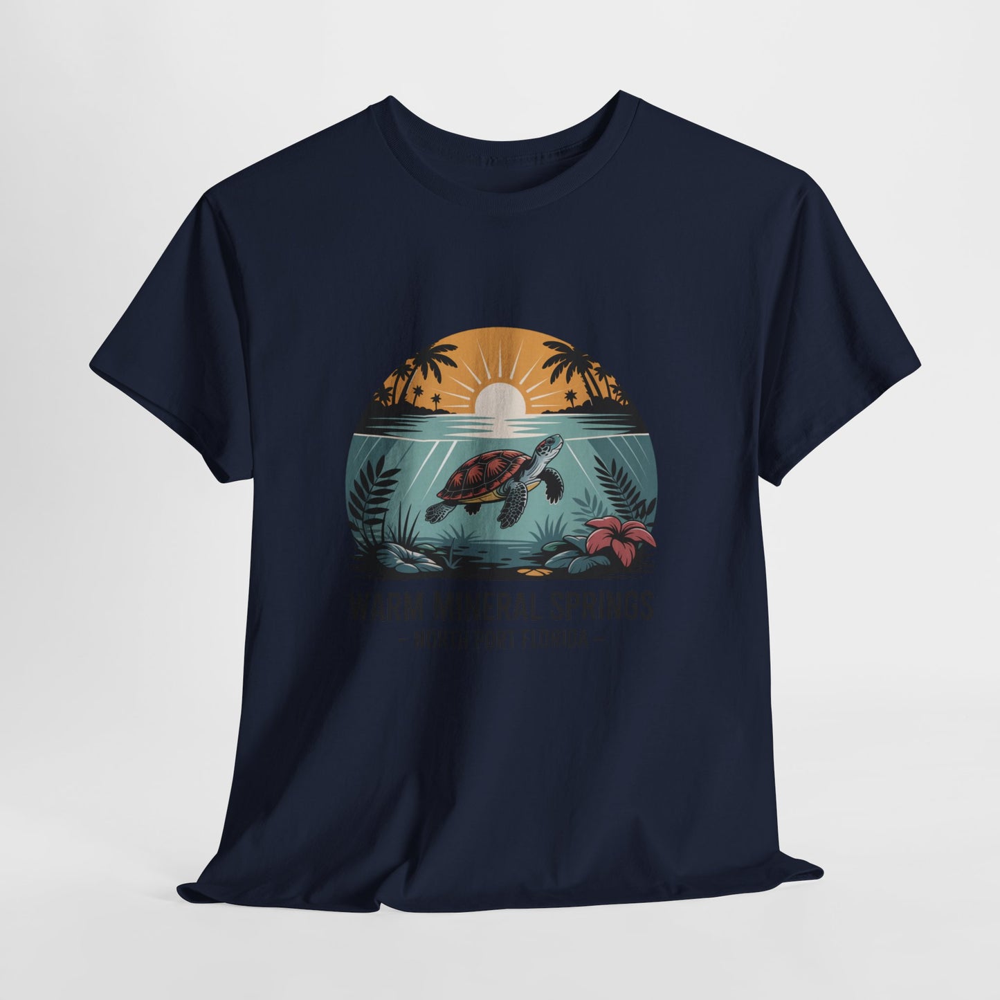Warm Mineral Springs North Port Florida Sunset Turtle T-Shirt