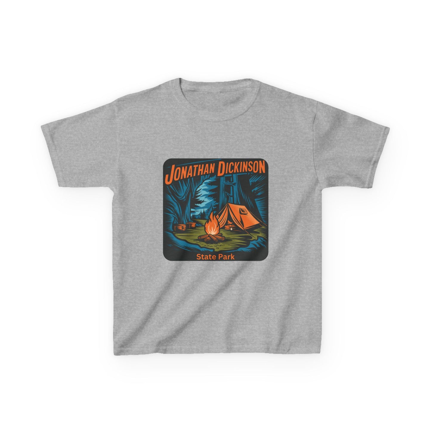 Kids Jonathan Dickinson State Park Camping T-Shirt – Florida Campfire Nature Youth Tee