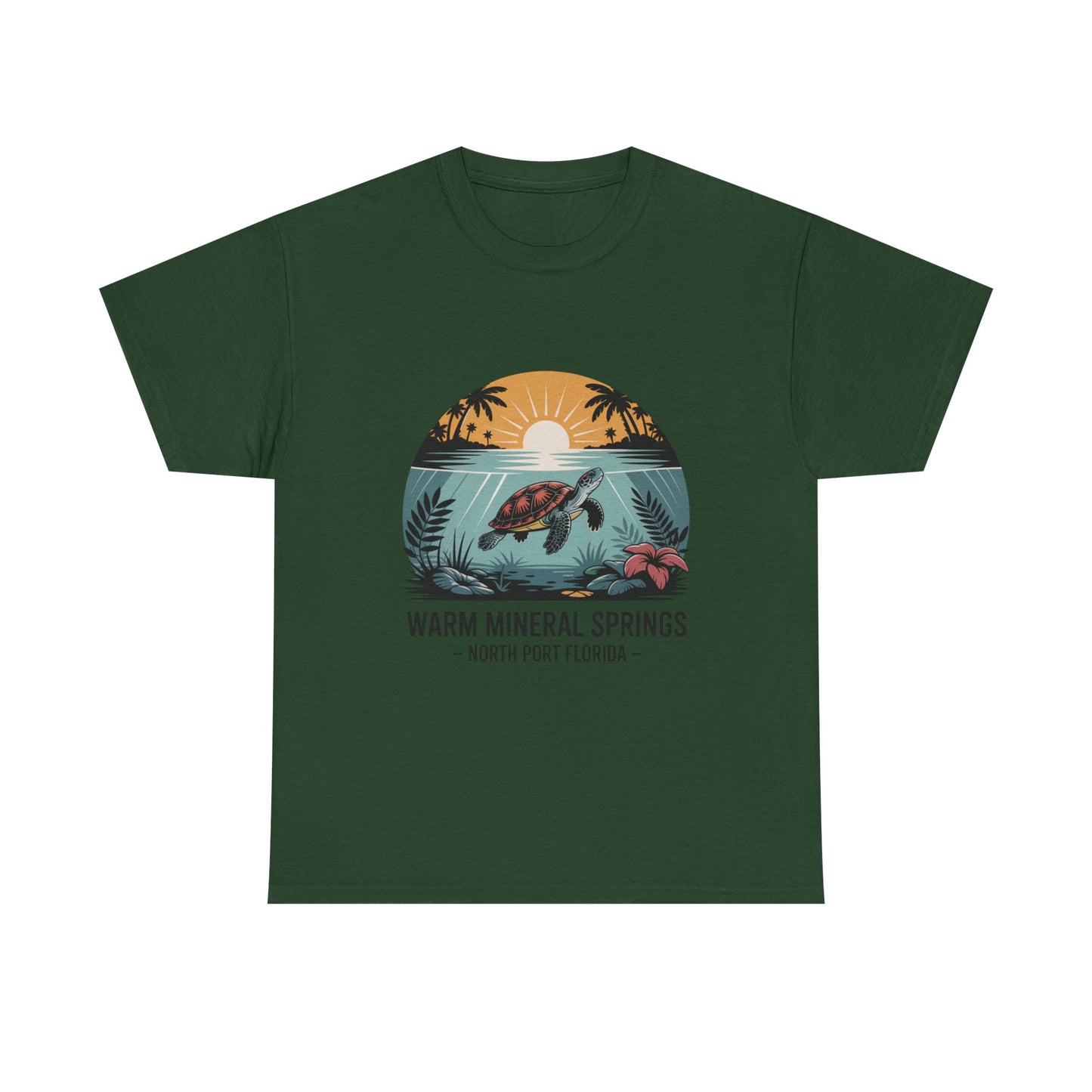 Warm Mineral Springs North Port Florida Sunset Turtle T-Shirt