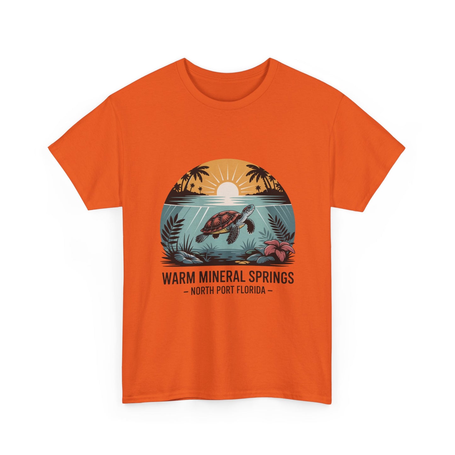 Warm Mineral Springs North Port Florida Sunset Turtle T-Shirt