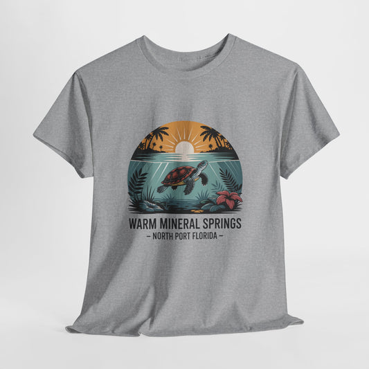Warm Mineral Springs North Port Florida Sunset Turtle T-Shirt