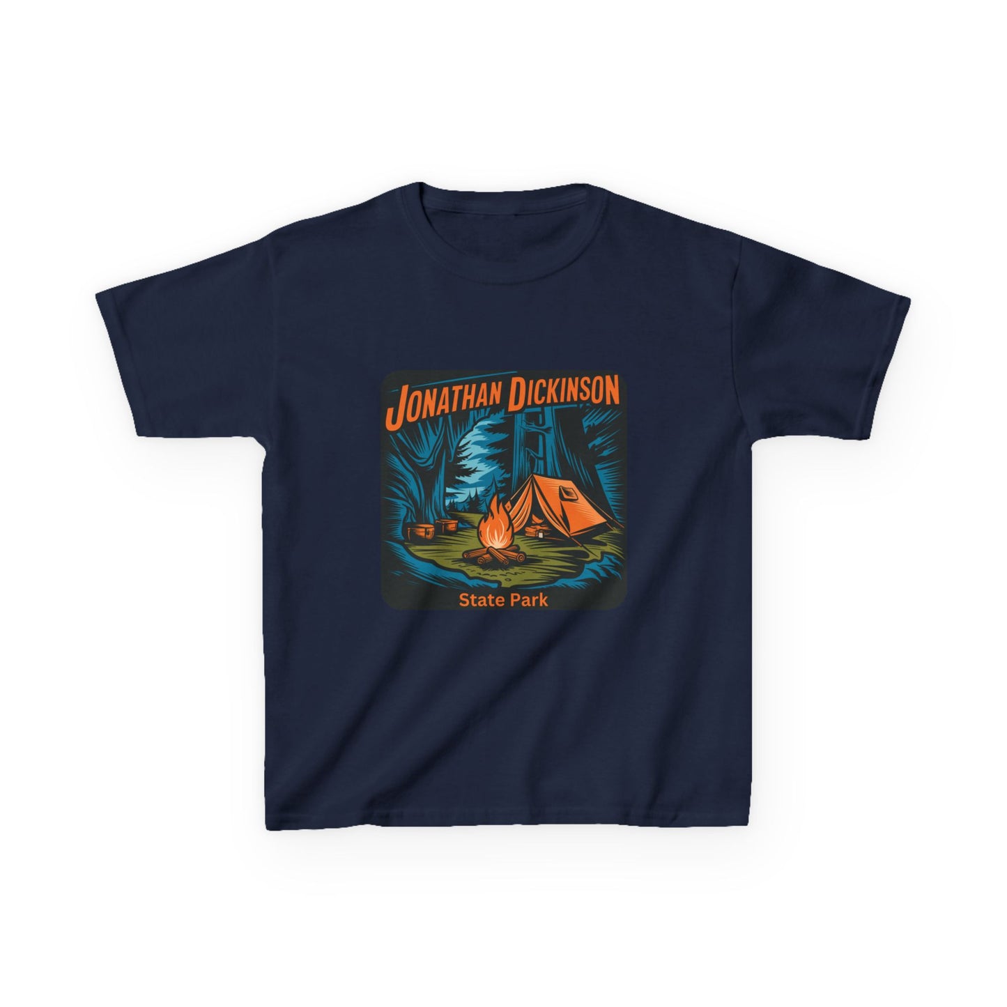 Kids Jonathan Dickinson State Park Camping T-Shirt – Florida Campfire Nature Youth Tee